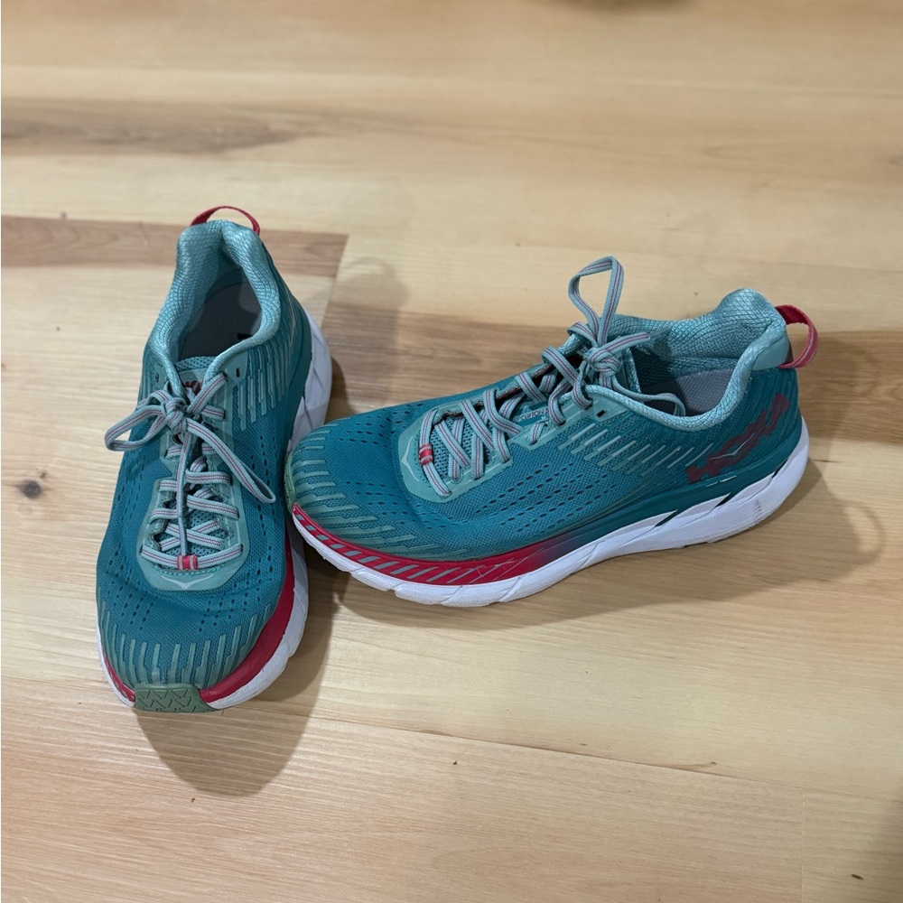 Hoka Teal and Pink Women's Sneakers